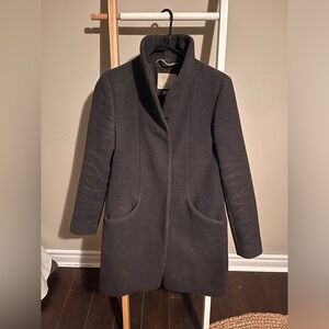 Aritzia Wilfred Cocoon Coat wool charcoal grey